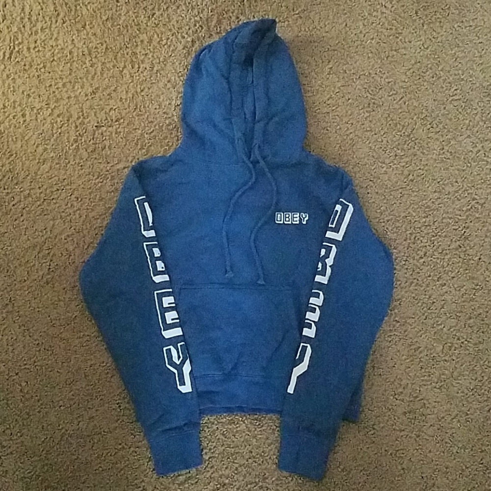 blue Obey hoodie